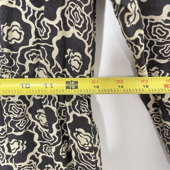tpo Mini Dress Groovy Abstract Floral Print Puff Sleeve Retro Hippie Size 6 M - Picture 10 of 10